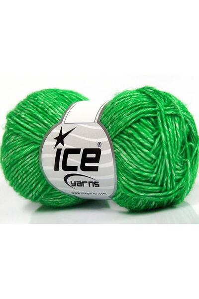 Ice yarns 8x50 جرام. خيوط دنيم أكريليك، خيوط صيفية خضراء من القطن، قطن
