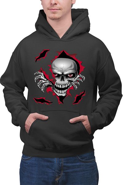OEM Men's Hoodie Predator Biker Skull Logo Motor Skeleton