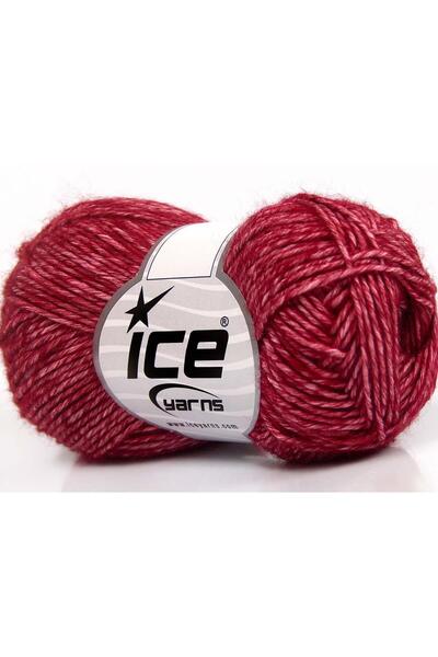 Ice yarns 8x50 جرام. خيوط صيفية من الدنيم الأكريليك والقطن بلون أحمر داكن، قطن