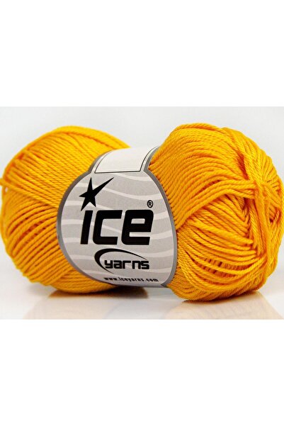 Ice yarns 6×50 جرام. خيوط قطنية صيفية بلون أصفر داكن من GIZA COTTON، قطن، 100...