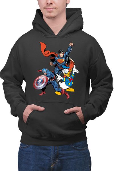 OEM Men's Hoodie Captain America Superman Donald Duck Hero Strong Cool