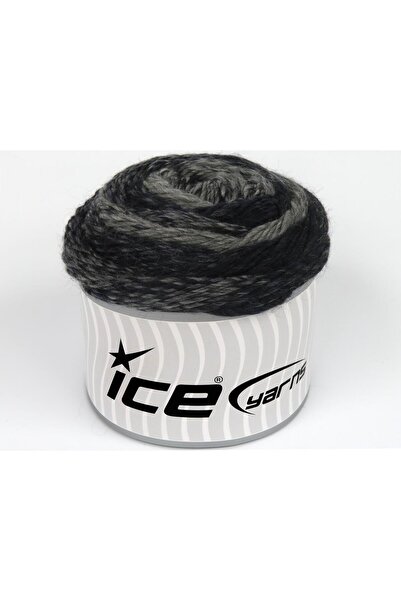 Ice yarns 2 × 150 جرام. كعكة كامارو أكريليك، ألوان رمادية صوفية شتوية، صوف، ن...