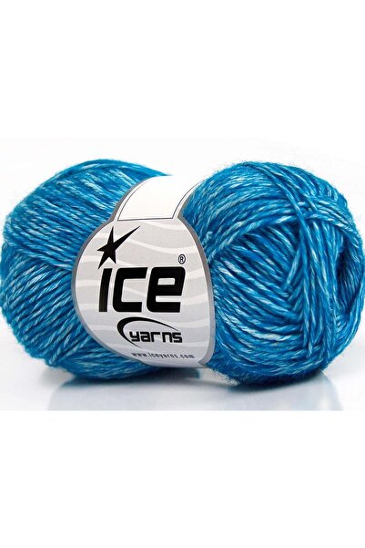 Ice yarns 8x50 جرام. خيوط دنيم أكريليك، خيوط قطنية صيفية بلون الفيروز، قطن