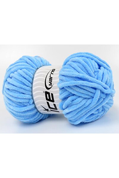 Ice yarns 4x100 جرام. قماش مخملي للأطفال من الألياف الدقيقة باللون الأزرق للش...