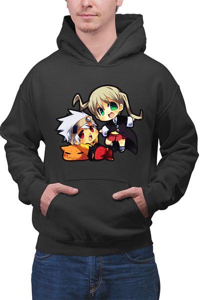 OEM Men's Hoodie Soul Eater Soul Maka Chibi Fight Action Trap
