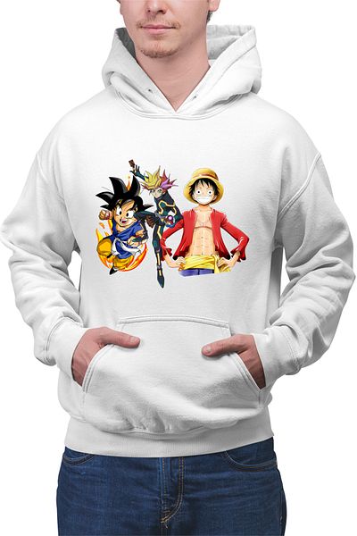 OEM Men's Hoodie Yu Gi Oh Songoku One Piece Yugi Mutou Drawings