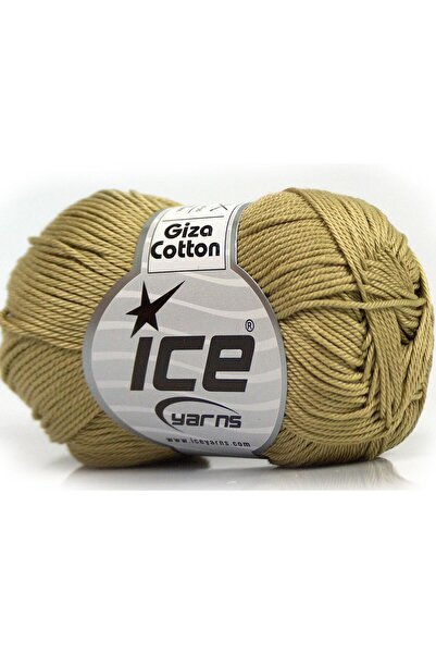 Ice yarns 6×50 جرام. خيوط قطنية صيفية من GIZA COTTON، لون كاكي فاتح، قطن، 100...