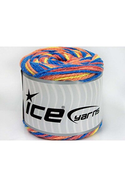 Ice yarns 2 × 150 جرام. خيوط صيفية من الأكريليك باللون الأزرق والأصفر ودرجات ...