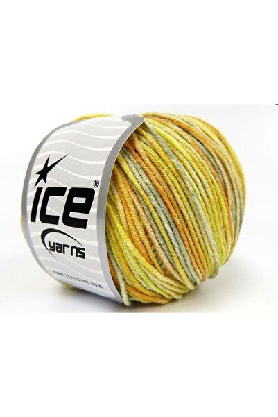 Ice yarns 8x50 جرام. خيوط صيفية من الأكريليك، ألوان رمادية قطنية، ألوان صفراء...