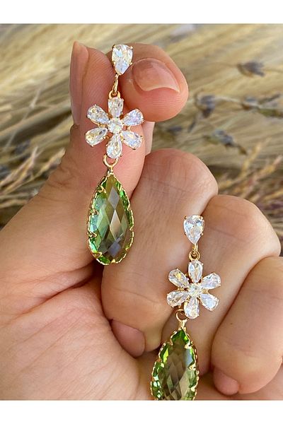Lucios Vip Evening Flower Pendant Earrings