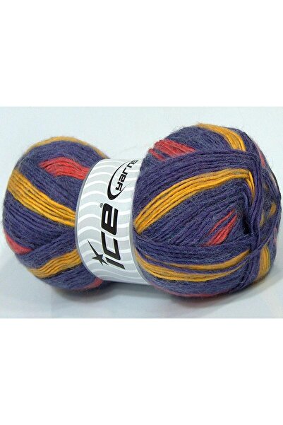 Ice yarns (4 قطع 100 جرام) مادونا مخمل، أكريليك، صوف 4 عبوات برتقالية،