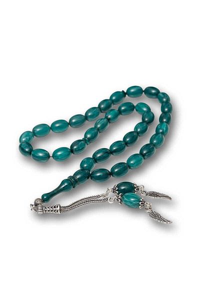 sedu Silver Tasseled Clamping Amber Prayer Beads