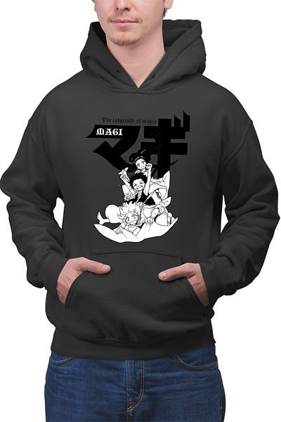 OEM Hanorac barbati Magi The Labyrinth of Magic Protagonists Group Manga White Black