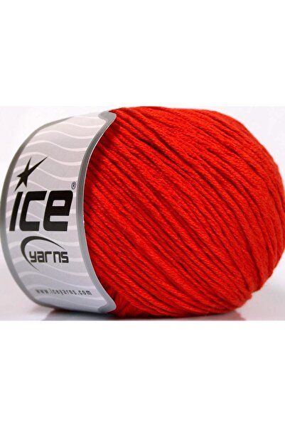 Ice yarns 4x100 جرام. خيوط قطنية خفيفة من البامبو، خيوط صيفية برتقالية داكنة ...