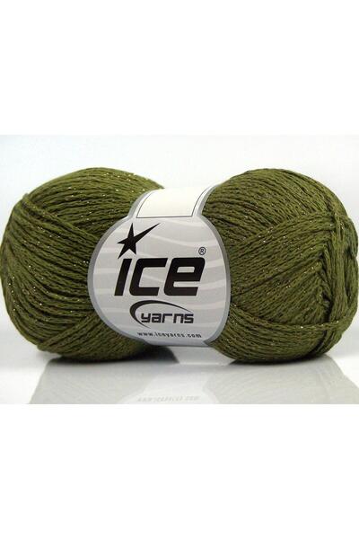 Ice yarns 8x50 جرام. قماش قطني معدني أنيق، قماش قطني كاكي معدني لامع، خيوط صي...