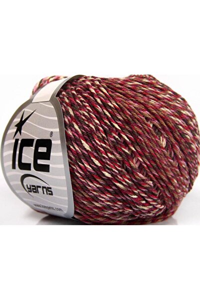 Ice yarns 8x50 جرام. خيوط صيفية ملونة من الأكريليك، قطن بني، أبيض، أحمر، أرجو...