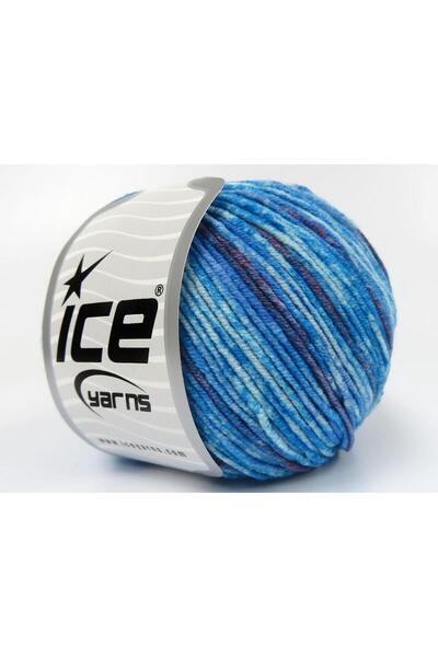 Ice yarns 8x50 جرام. خيوط صيفية من الأكريليك والقطن بلون مارون وألوان زرقاء، ...
