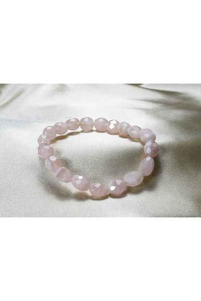 ILGIN DOĞAL TAŞ TAKI Pink Quartz Faceted Bracelet