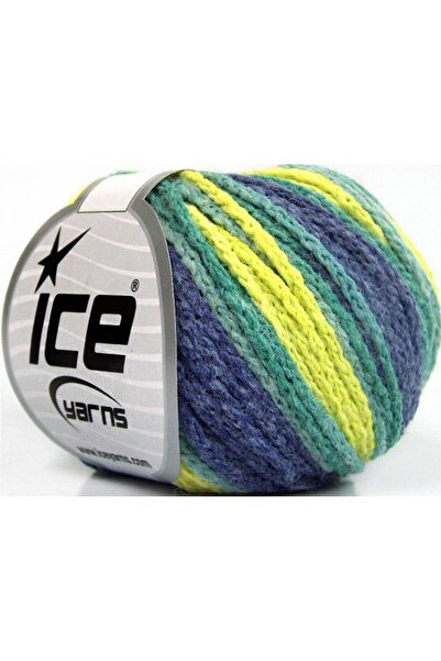 Ice yarns 8x50 جرام. ألوان أخضر أكريليك من موناكو، أزرق داكن شتوي، خيوط مسطحة...