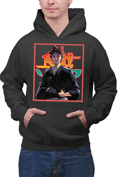 OEM Men's Hoodie Food Wars Souma Samurai Katana Otaku