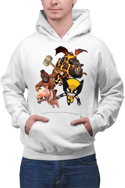 OEM Men's Hoodie Clash Royale Clash of Clans Volcano Dragon Rare Pig Fly