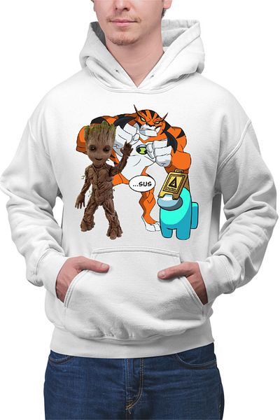OEM Men's Hoodie Baby Groot Ben 10 Huge Cat Among Us Top