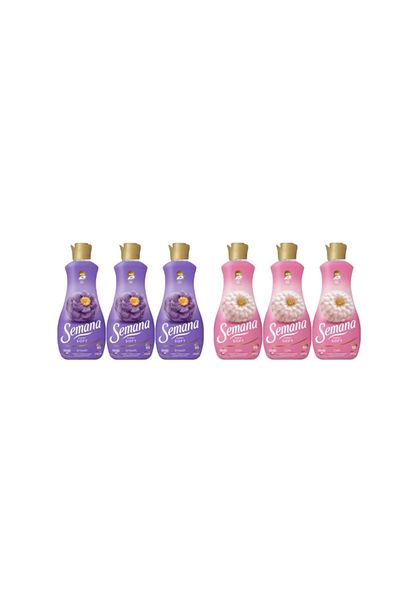 Semana Set 6 X 3 X Super Soft Care 1.3l 65 Washes, 3 X Super Soft Smooth 1.3l 65 Washes