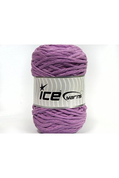 Ice yarns 2×200 جرام. خيوط قطنية سميكة طبيعية من القطن بلون أرجواني فاتح للصي...