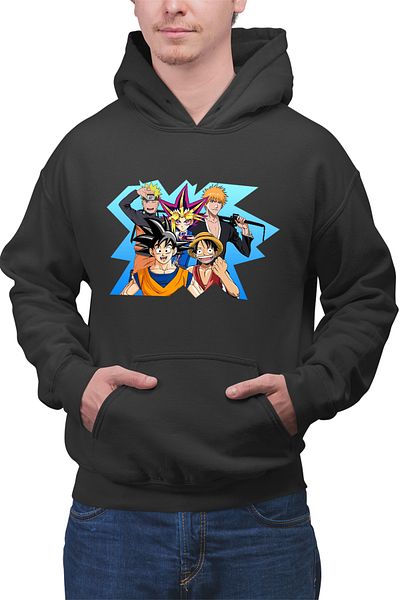 OEM Men's hoodie Bleach Naruto Songoku OnePiece Luffy Boruto