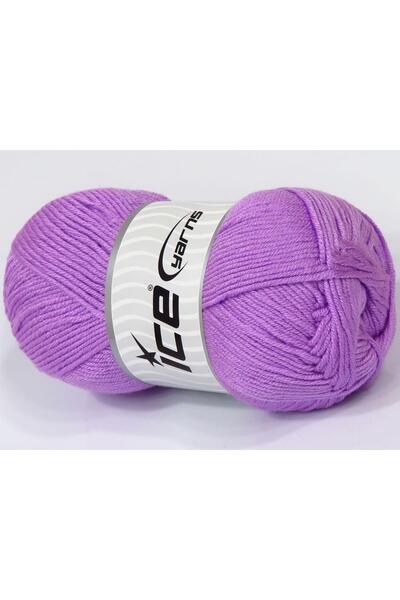 Ice yarns 4x100 جرام. خيوط صوفية مضادة للتكتل للأطفال، لون ليلكي شتوي، خيوط م...