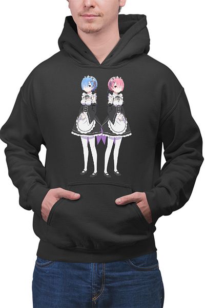 OEM Hanorac barbati Re Zero REM RAM Demon Siblings Horns Power Tribe