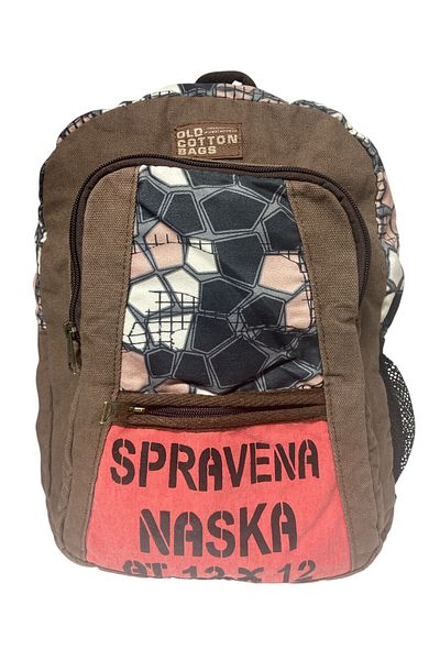 Old Cotton Quality Colorful Vintage Casual Design Daily Backpack Travel School Travel Bag 28 cm X 37 cm