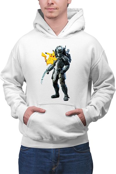 OEM Men's hoodie Predator Vs Alien Pikachu Pokemon Mania