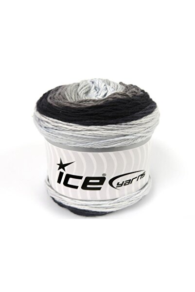 Ice yarns 3x100 جرام. قماش كيكز كوتون رويال قطن أسود، أزرق فاتح، درجات رمادية...