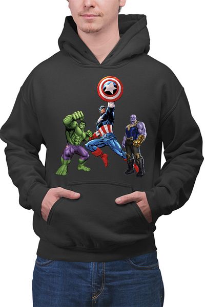 OEM Men's Hoodie Captain America Hulk Thanos Marvel Avengers Comics Cartoons