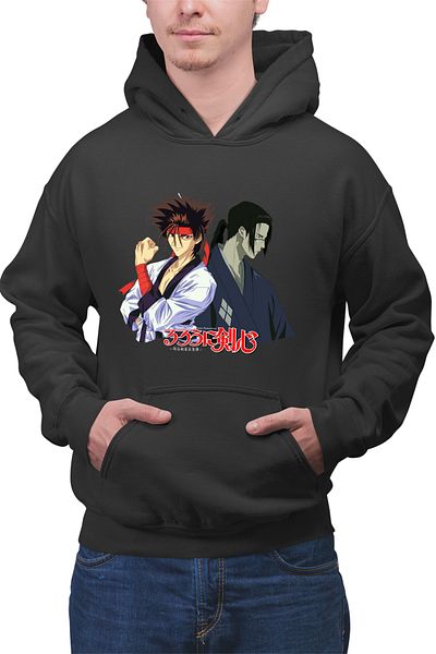OEM Men's Hoodie Rurouni Kenshin Sanosuke Jin Duo Anime