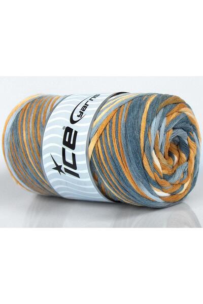 Ice yarns 1×250 جرام. خيوط قطنية طبيعية بلون 3 مم، بني فاتح، درجات كريمية، در...