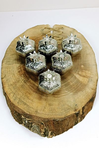 sedustore Set of 6 Mini Antique Ottoman Themed Light Color Pomegranate Turkish Delight Presentation