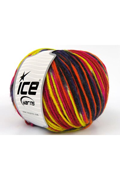 Ice yarns 4x100 جرام. صوف متعدد الألوان، صوف مغزول، أكريليك أسود، أرجواني، أح...