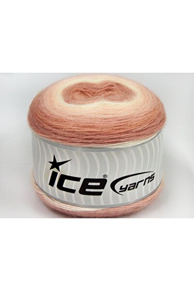 Ice yarns 2 × 150 جرام. خيوط الكيك موهير، صوف، أكريليك فاخر بألوان وردية للشت...