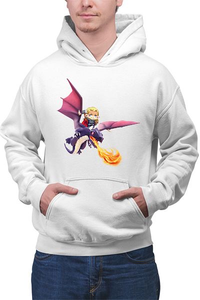 OEM Men's Hoodie Clash of Clans Dragon Fire Thor Chibi Anime Version