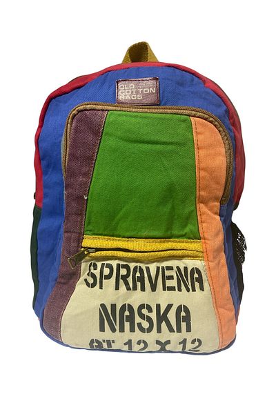 Old Cotton Quality Colorful Vintage Casual Design Daily Backpack Travel School Travel Bag 28 cm X 37 cm