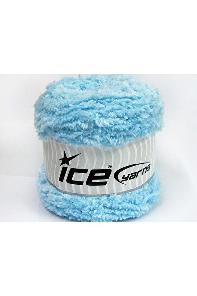 Ice yarns 3x100 جرام. ألياف دقيقة من كيكز باندا، لون أزرق فاتح، ناعم، مزودة ب...