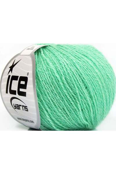 Ice yarns 6×25 جرام. حرير ميرينو، صوف ميرينو أخضر نعناعي فاخر، ميرينو، حرير، ...