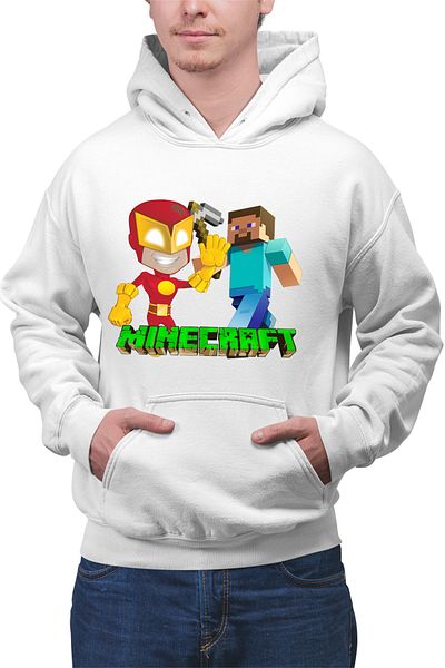 OEM Men's Hoodie The Flash Minecraft Steve Super Hero