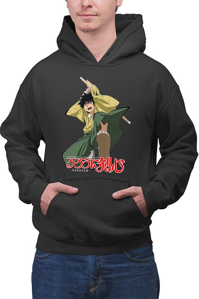 OEM Hanorac barbati Rurouni Kenshin Yahiko Hit Logo Spadasin