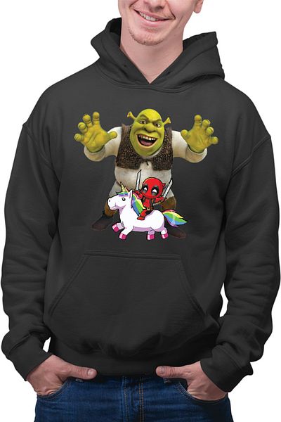 OEM Men's hoodie Shrek Deadpool Scary Unicorn