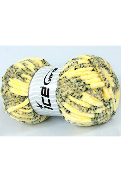 Ice yarns (4 قطع 100 جرام) شينيل تويد مايكرو فايبر 4 عبوات باللون الأسود،