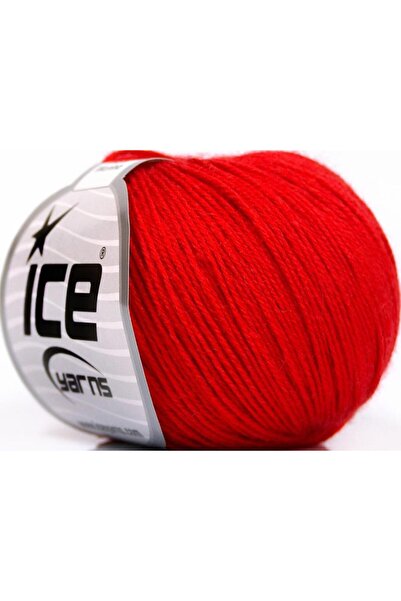 Ice yarns 6×50 جرام. أكريليك بيبي ميرينو، صوف ميرينو أحمر، شتوي، أطفال، صوف
