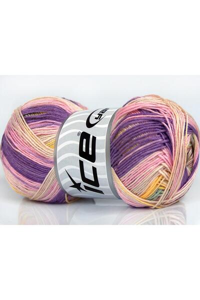 Ice yarns (4 قطع 100 جرام) بسكويت 4 عبوات وردي، بنفسجي، ليلك،